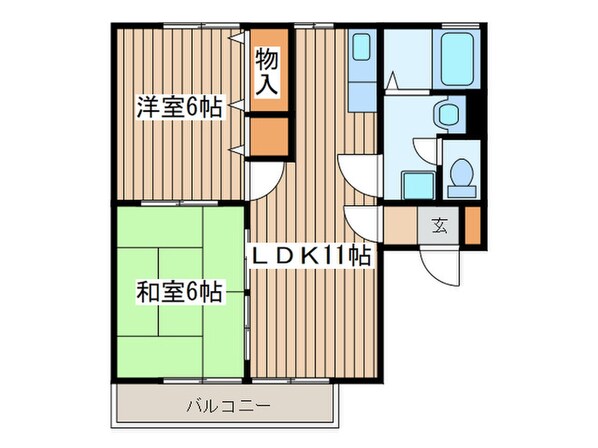 ラ・メルベイユB棟の物件間取画像